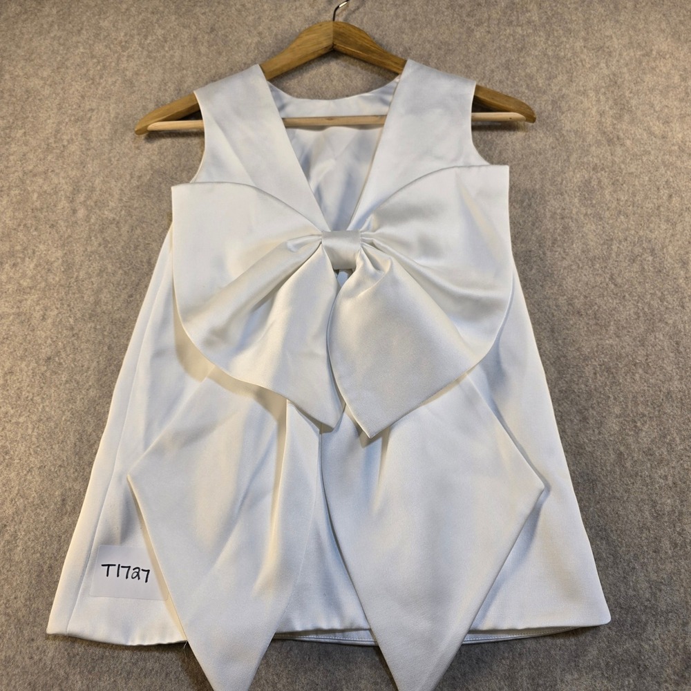 Bardot Junior Girls Ivory White Big Bow Back Sleeveless Special Occasion Dress 6